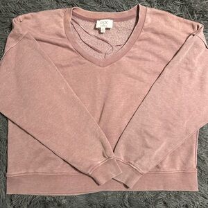 Pink V-Neck Sweatshirt